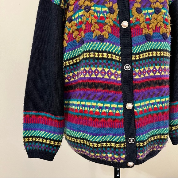 vintage franco valeri colourful knit cardigan - Picture 7 of 13